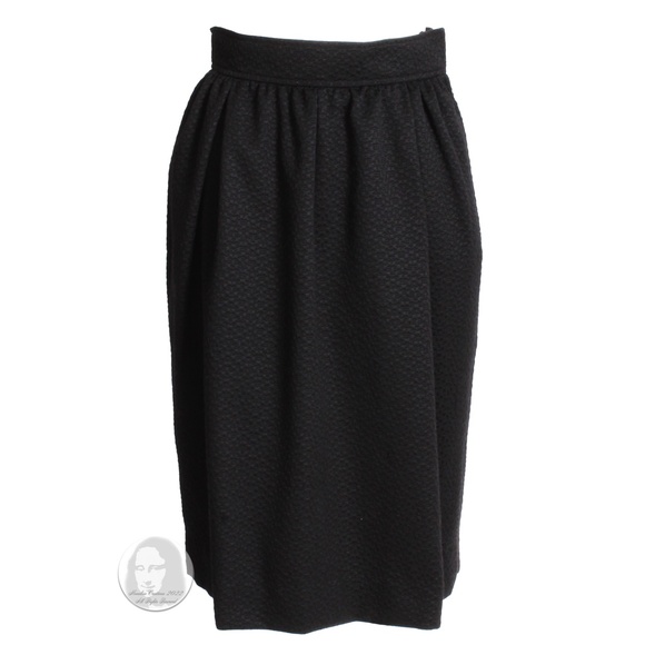 Yves Saint Laurent Skirt Pencil Black Textured Knit YSL Rive Gauche Size 38 90s - Picture 1 of 8